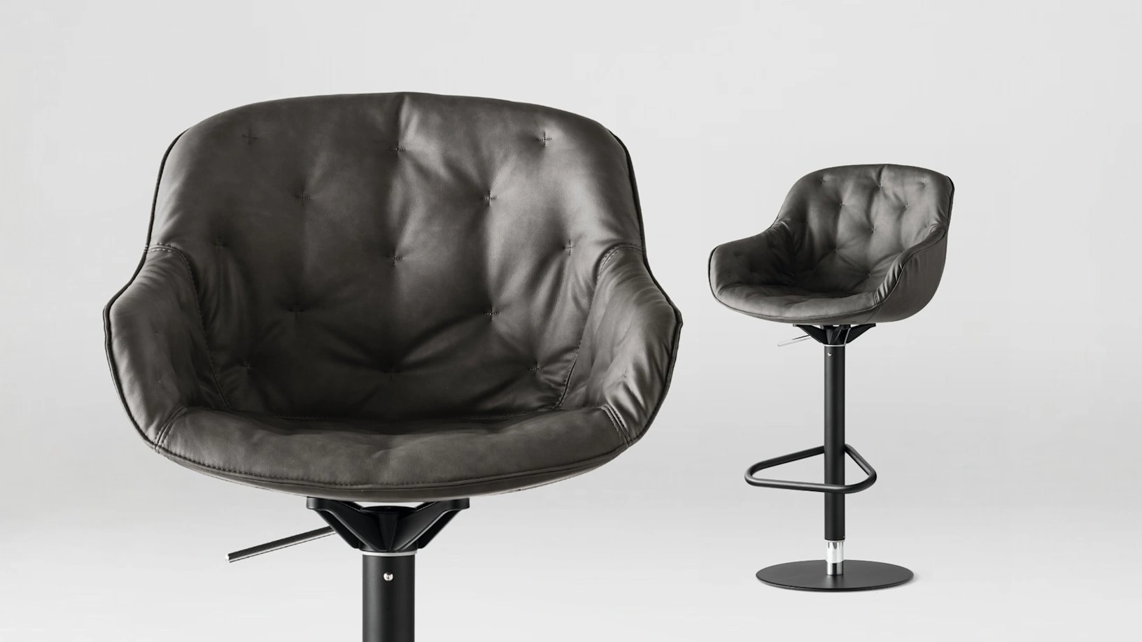 Sgabello in pelle Igloo di Calligaris