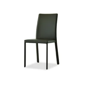 Sedia in cuoio nero Kisha di Sedie Brianza