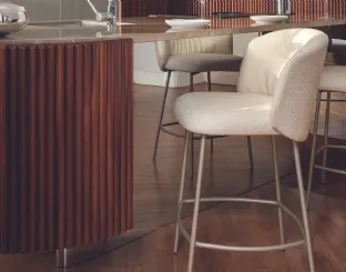 Sgabello Sweel in tessuto imbottito di Calligaris