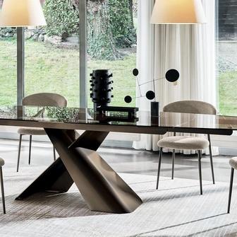 Tavolo allungabile Axiom in vetro di Calligaris