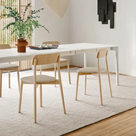 Tavolo minimal allungabile in legno Nordic di Calligaris