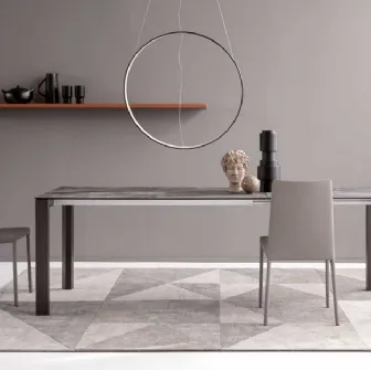 Tavolo allungabile Absolute Up in HPL finitura marmo con struttura in alluminio di Sedie Brianza