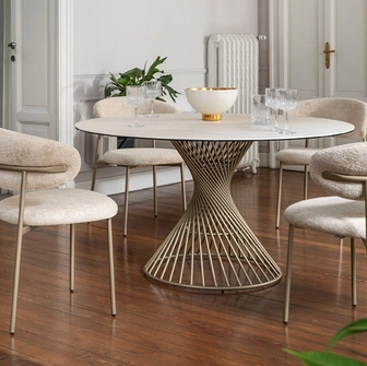 Tavolo rotondo in ceramica Vortex di Calligaris