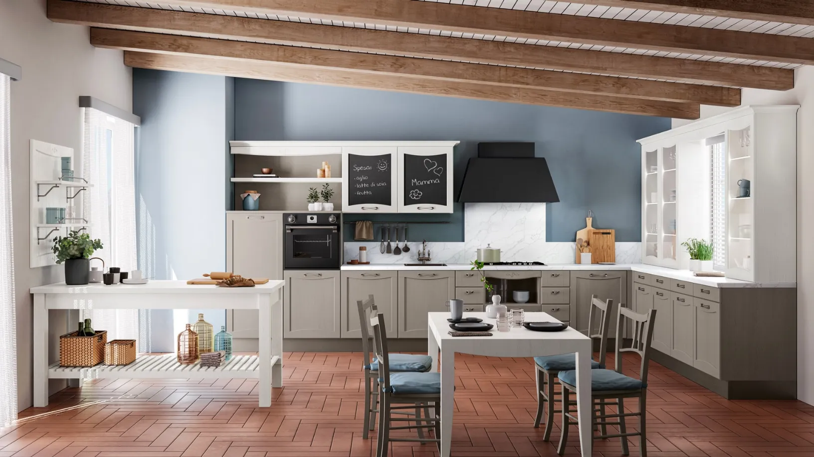 Cucina Classica Aurea finitura Grigio Reale di Creo