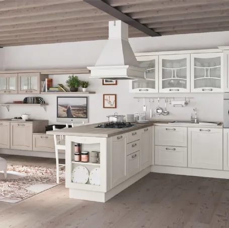 Cucina Classica Aurea finitura Laccato Bianco v2 di Creo