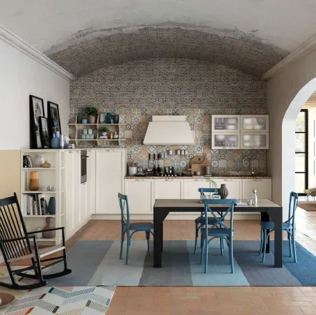 Cucina Classica angolare Contempo in laccato opaco Bianco Caldo di Creo