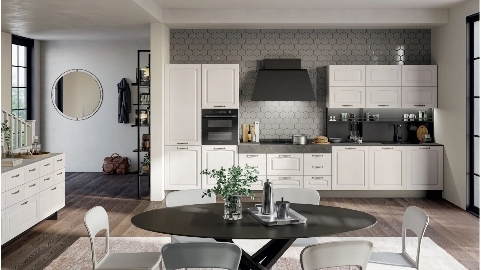 Cucina Classica lineare Grace in Frassino Bianco Camelia di Creo