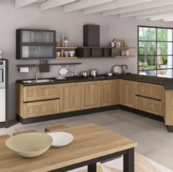 Cucina Classia Kyra Telaio finitura Rovere Naturale Vintage di Creo
