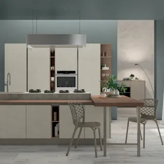 Cucina Moderna con penisola Clover 03 di Lube