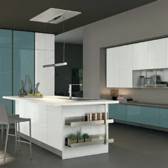 Cucina Moderna con isola Clover 06 di Lube