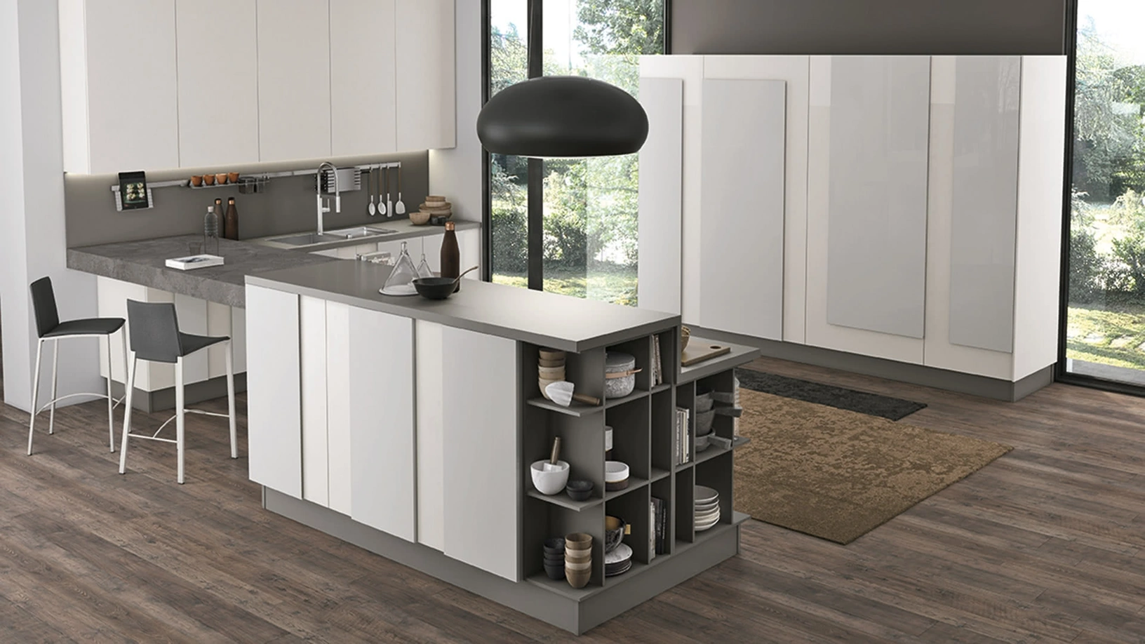 Cucina Moderna con penisola Creativa 04 di Lube