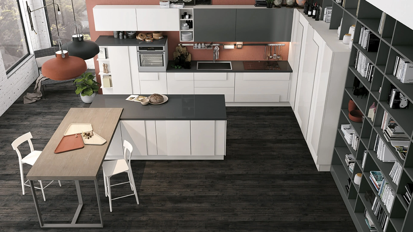 Cucina Moderna con isola Creativa 06 di Lube