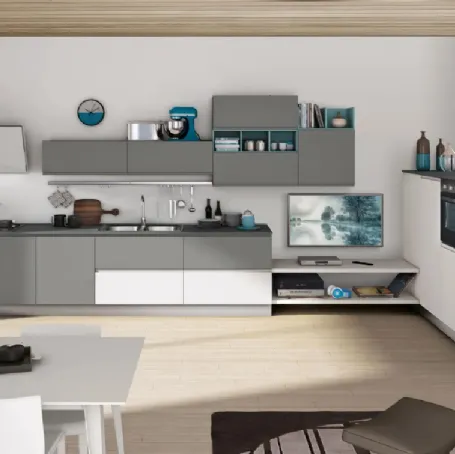 Cucina Jey Feel Grigio e Bianco di Creo