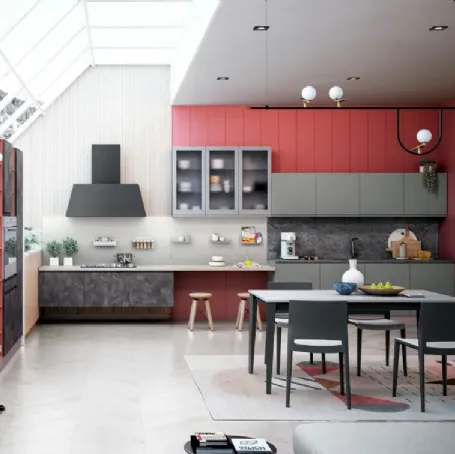Cucina Jey Feel Stone Black e Grigio di Creo