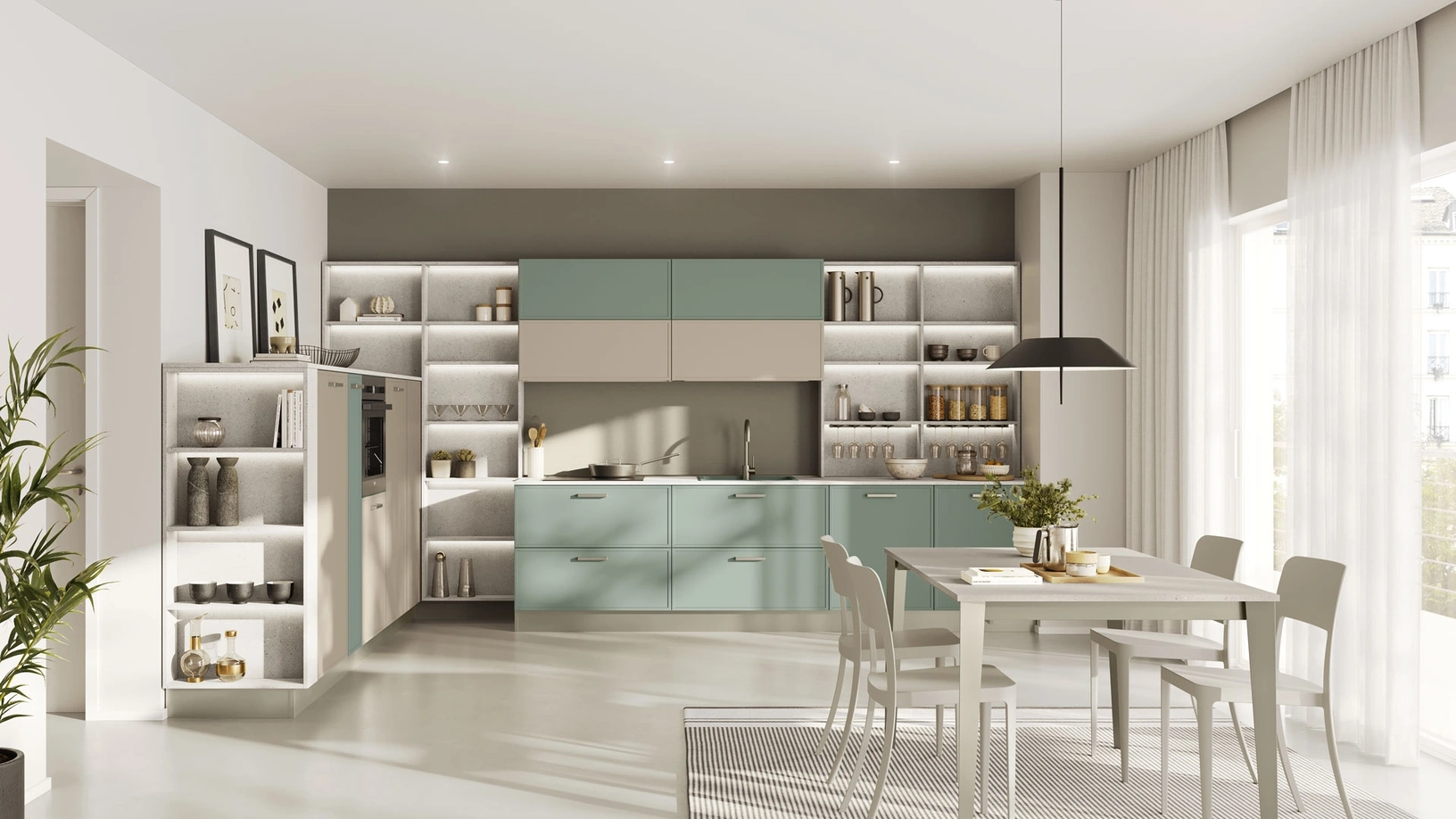 Cucina Moderna Rewind angolare di Creo