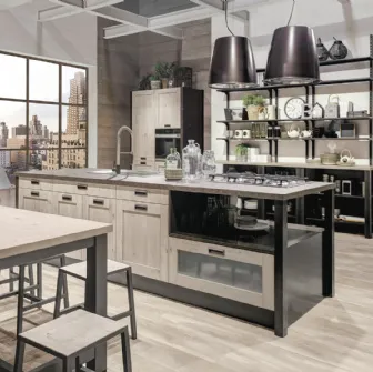 Cucina Moderna Kyra Telaio in melaminico Abete Nordico Bianco di Creo