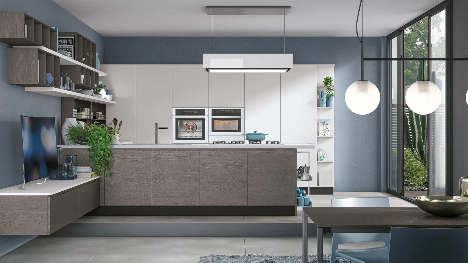 Cucina moderna con penisola Luna 05 di Lube