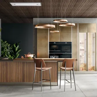 Cucina moderna in legno con penisola Clover Design Lux-04 Lube