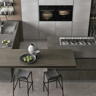 Cucina Moderna con penisola Clover 04 di Lube