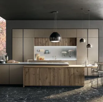 Cucina moderna in rovere e laccato Oltre Design Lux 01 Lube