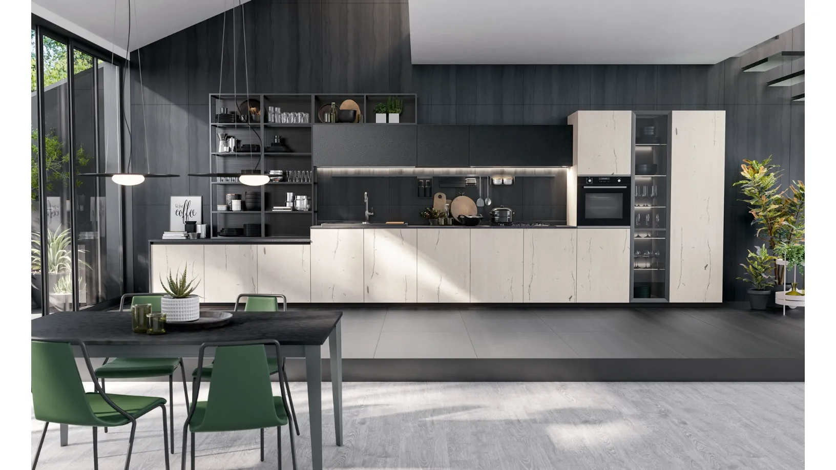 Cucina Moderna lineare Oltre Design 06 di Lube