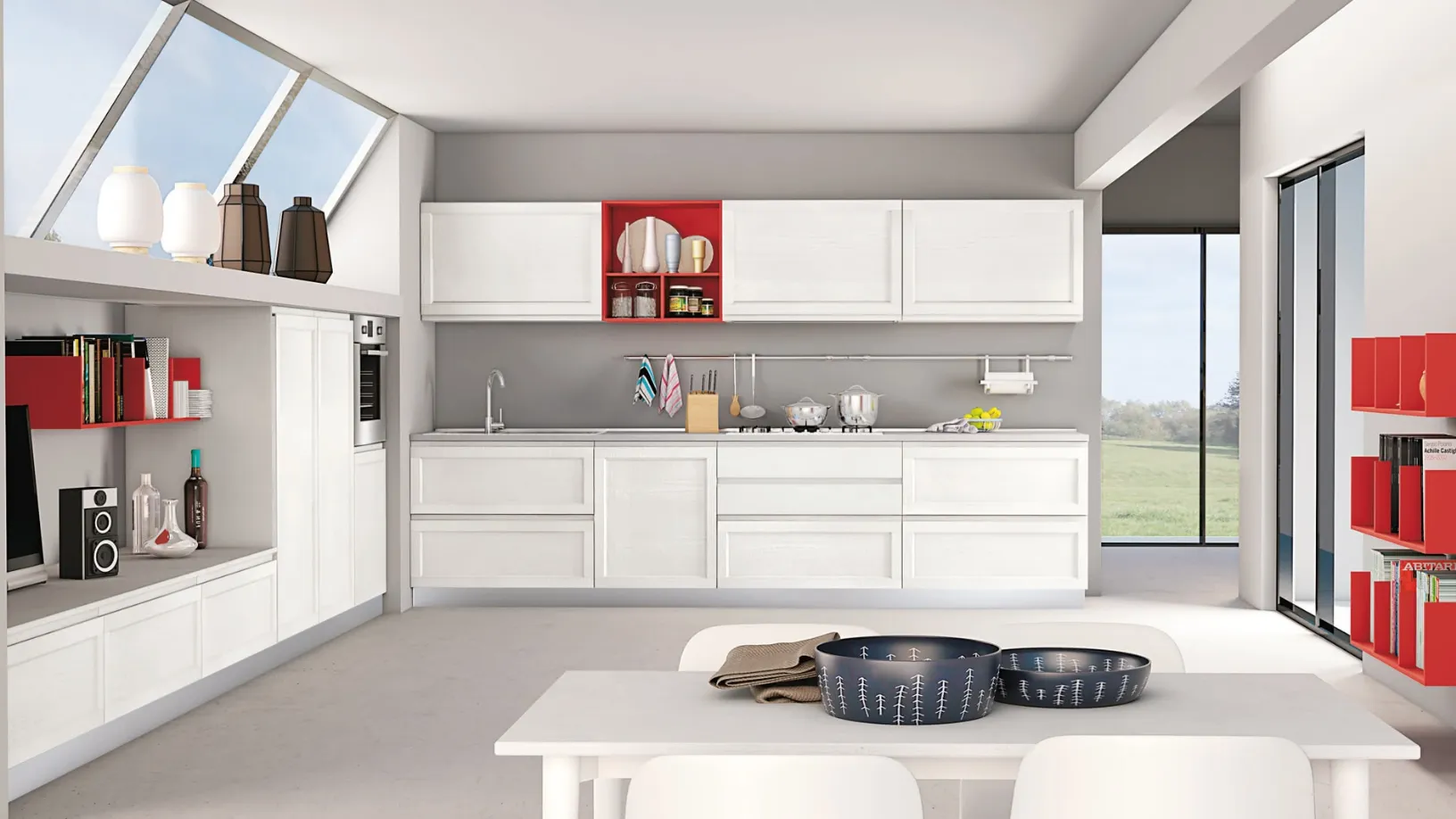 Cucina Moderne Selma in Laccato Bianco v2 di Creo