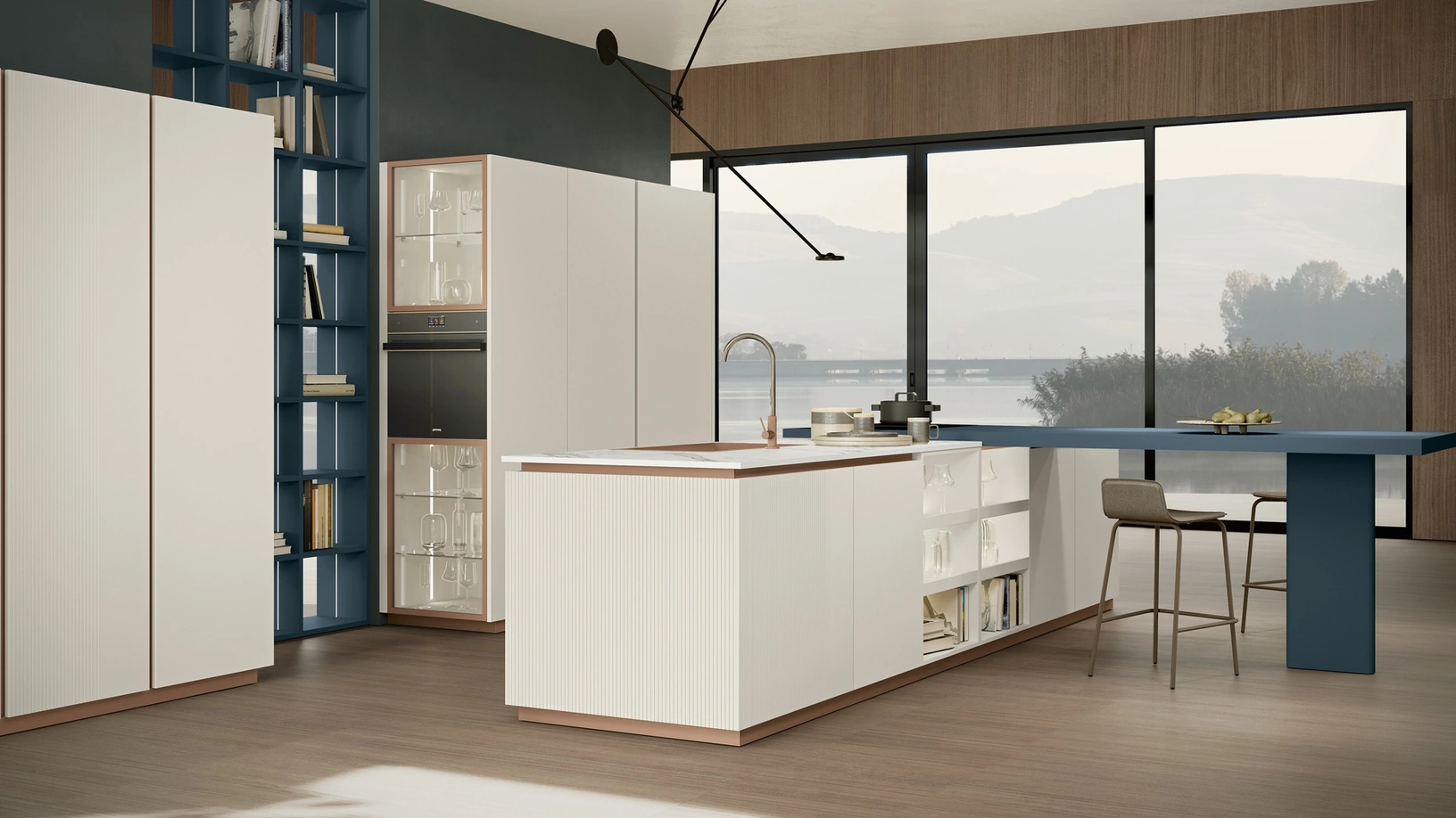 Cucina Moderna con penisola Shade Lab 05 di Lube