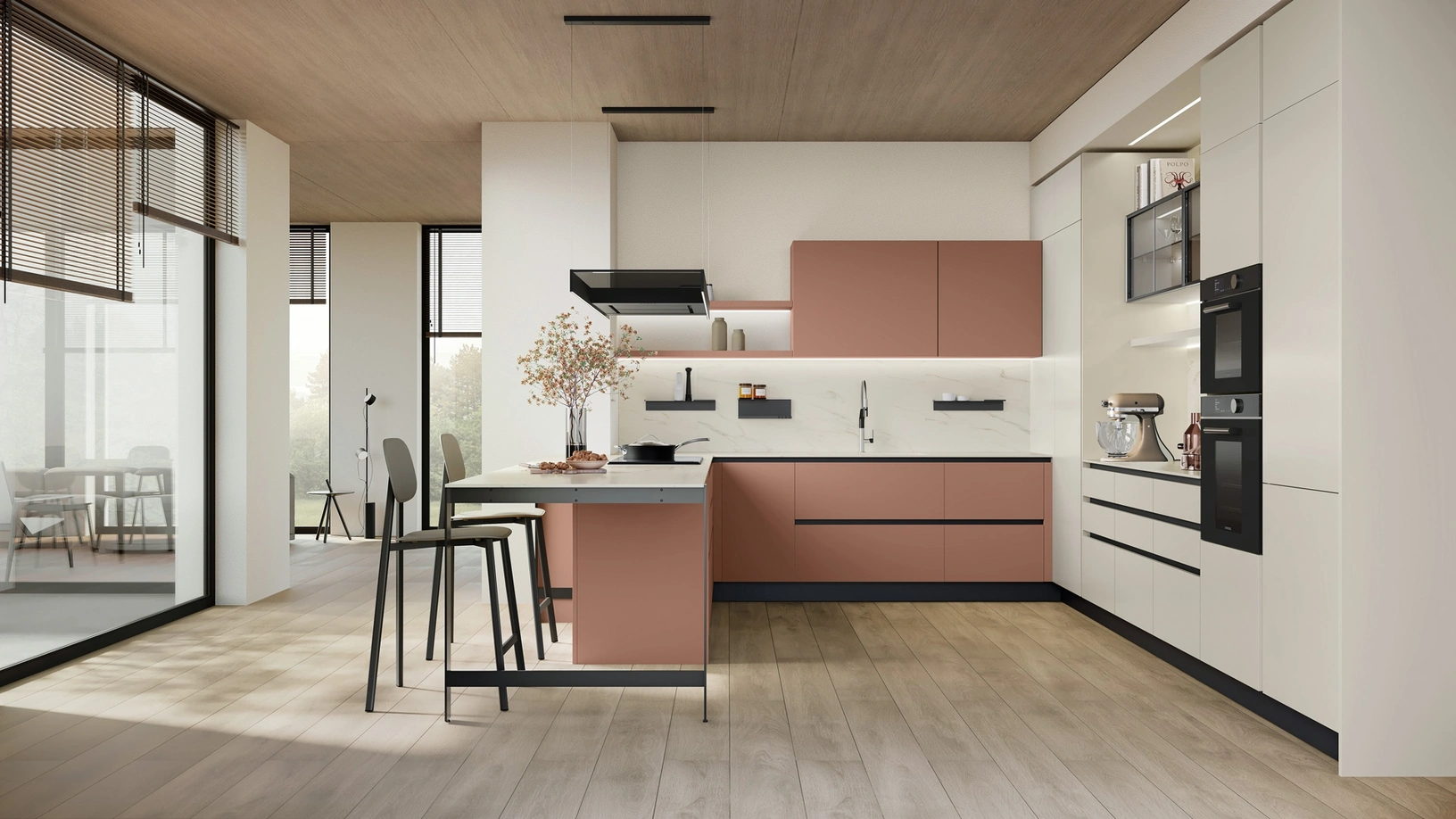 Cucina Moderna con penisola Shade Lab 07 di Lube