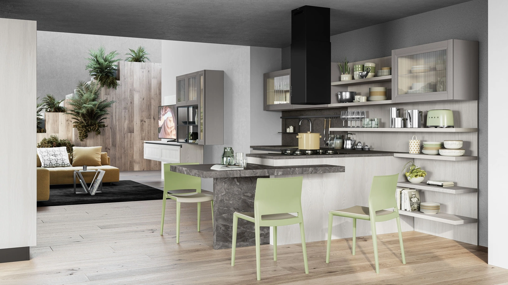 Cucina Moderna Smart con penisola di Creo