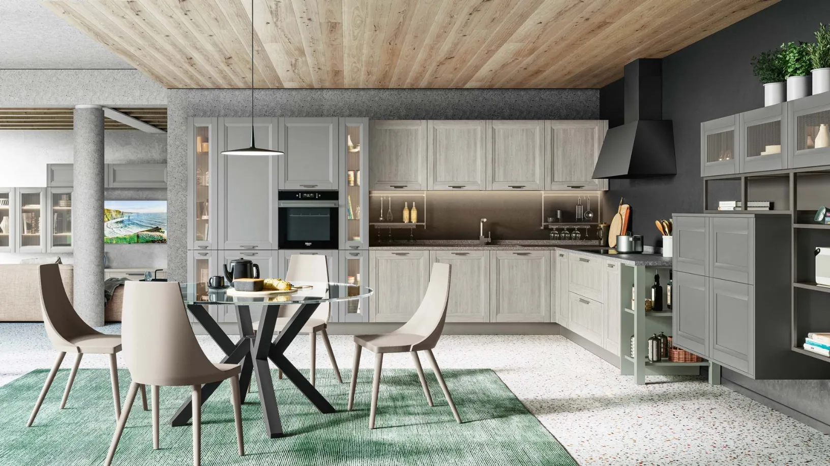 Cucina Moderne Smart finitura Frassino Bianco di Creo