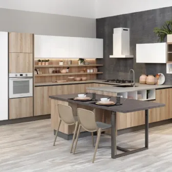 Cucina Moderna angolare Tablet finitura Rovere Arizona di Creo