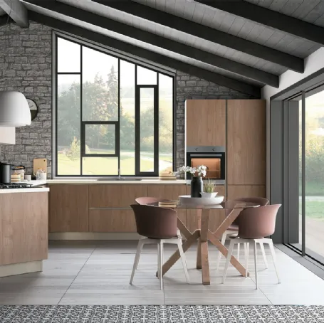 Cucina Moderna Tablet finitura in Noce Brown di Creo