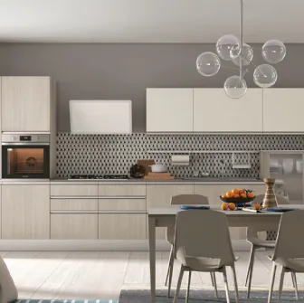 Cucina Moderna lineare Tablet finitura Rovere Luna di Creo