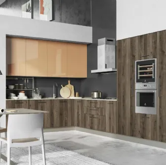 Cucina Moderne angolare Tablet finitura Rovere Tablà di Creo