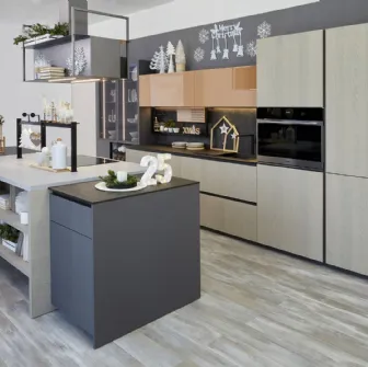 Cucina Moderna Tablet Wood in melaminico Frassino Sabbia di Creo