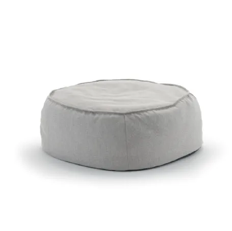 Pouf tavolino Bill in tessuto grigio di La Seggiola