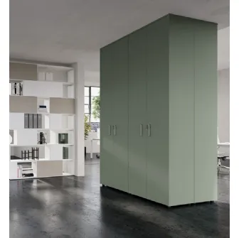 Armadio con ante battenti laccato Verde di Colombini Office