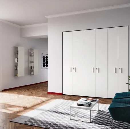 Armadio su misura con ante battenti laccato Bianco di Colombini Office