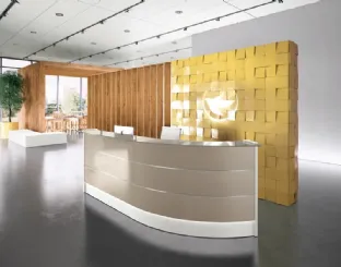 Bancone Reception GET IN 03 in vetro laccato di Colombini Office