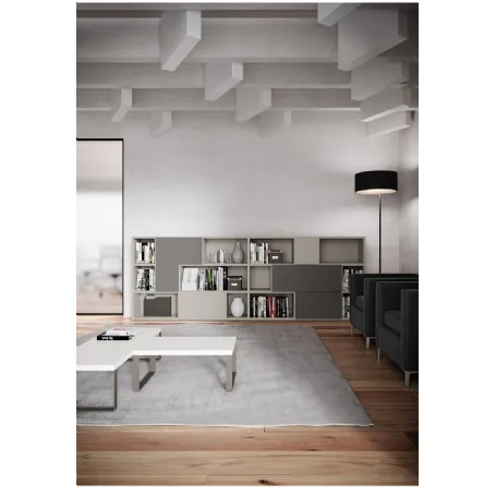 Libreria a muro in laccato Grigio di Colombini Office