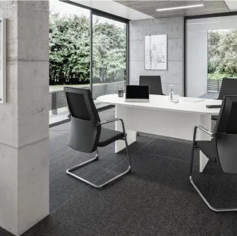 Scrivania Operativa ovale Teko 07 in laccato bianco opaco di Colombini Office